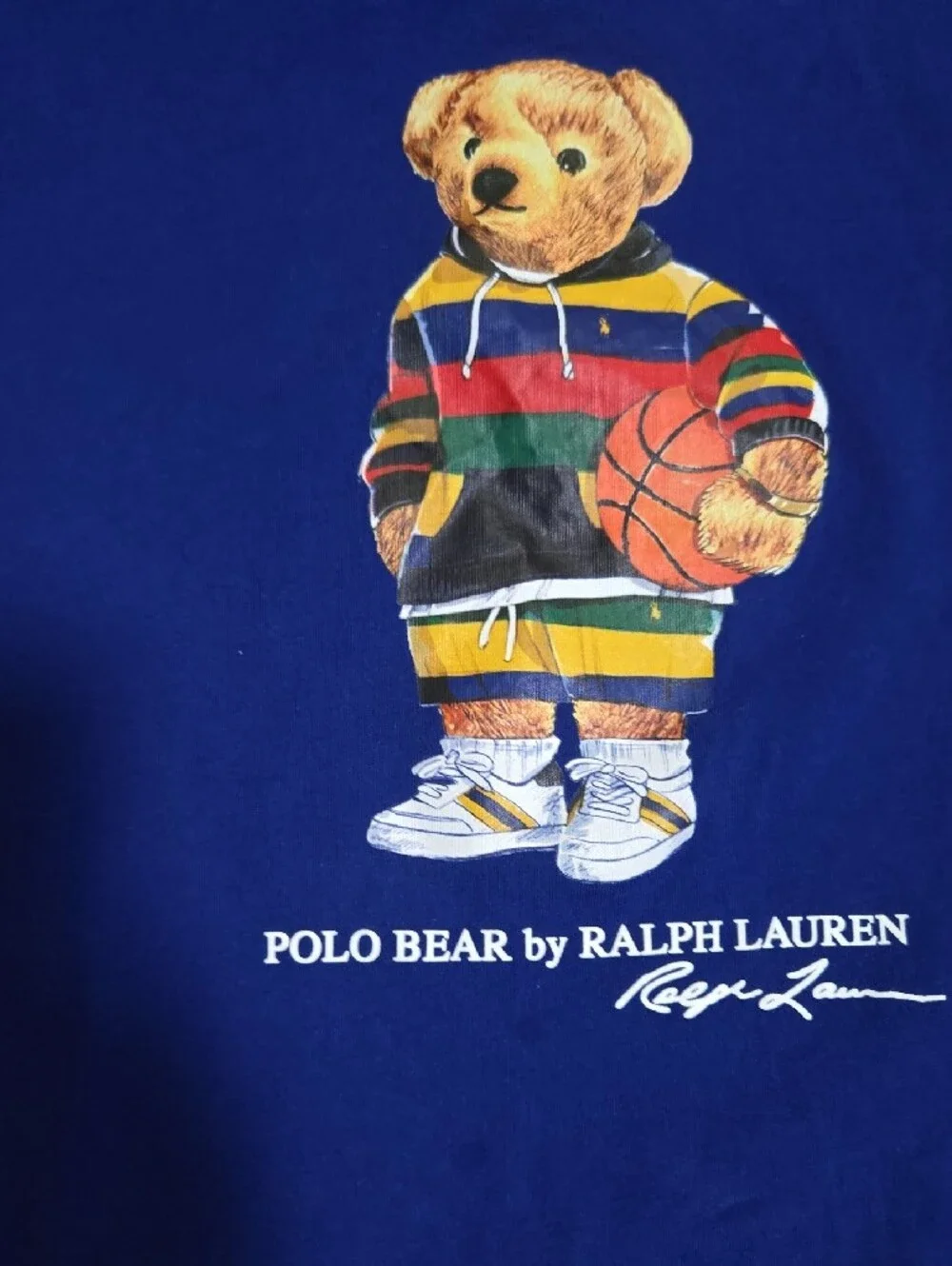 Ralph Lauren Kids Royal Blue Polo Bear Graphic Tee Sz 6 Great Condition